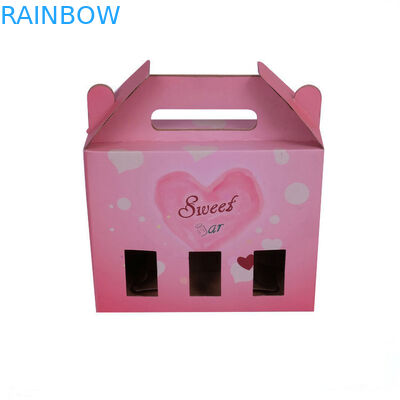 Contenitore di carta che imballa, cassa ondulata di regalo chiuso automatico del cartone con la finestra