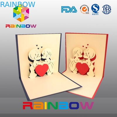 Sacchi di carta su misura lussuosi per la carta dell'invito di nozze con la stampa viva