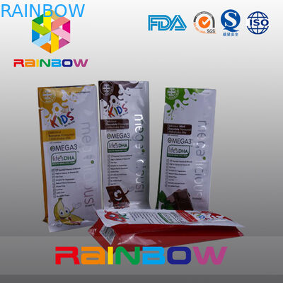 L'abitudine ha stampato i sacchetti di plastica del fondo piatto, borsa del fondo del blocchetto della guarnizione del quadrato con la chiara finestra