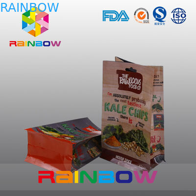 L'abitudine ha stampato i sacchetti di plastica del fondo piatto, borsa del fondo del blocchetto della guarnizione del quadrato con la chiara finestra