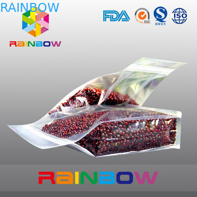 Imballaggio per alimenti a chiusura lampo del fagiolo del rinforzo inferiore trasparente di plastica/insacca