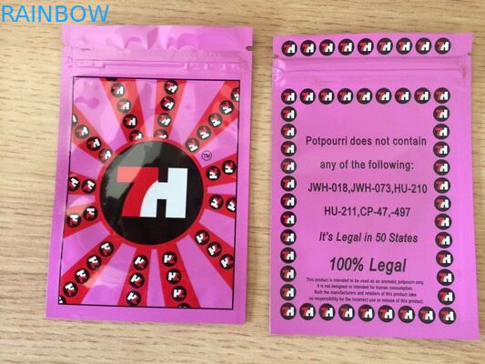 Incenso di erbe dei potpourri del di alluminio che imballa con la tacca dello strappo e della chiusura lampo