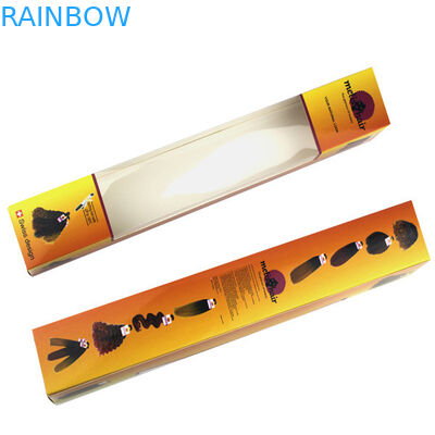 Scatola di carta che imballa con la chiara finestra, scatola di carta di estensione dei capelli di estensione dei capelli