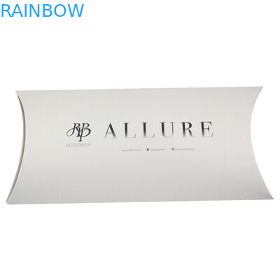 Scatola di carta di estensione nera dei capelli bianchi con la dimensione ed il logo su misura nella forma del cuscino