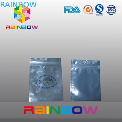 Sacchetto posteriore trasparente anteriore dell'alimento per animali domestici della stagnola con la chiusura lampo, borsa dell'esca di pesca