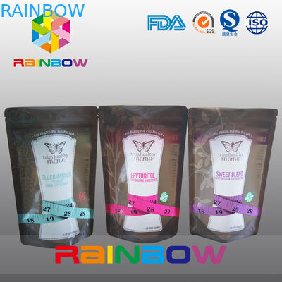 Il rinforzo inferiore a chiusura lampo di plastica insacca per l'imballaggio dello zucchero/caramella/spezia