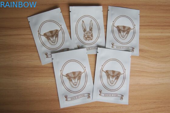 Tre sacchetti d'imballaggio del seme laterale della guarnizione/borsa bianca opaca dei potpourri della spezia della guarnizione della presa