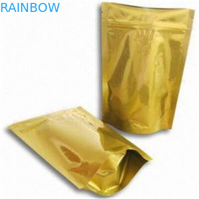 Sacchetti di plastica lucidi dell'oro che imballano con la borsa d'imballaggio di stampa oro/della chiusura lampo