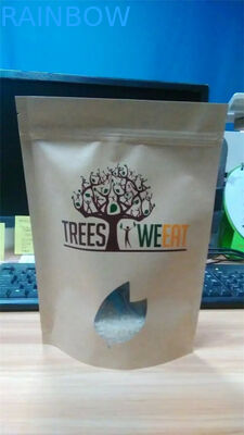 Il logo ha stampato le borse della guarnizione della presa/la borsa carta kraft Per la miscela bollente con la finestra e la chiusura lampo