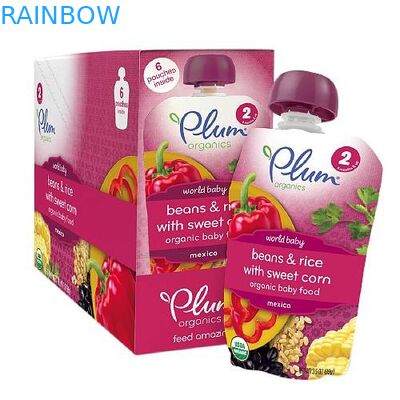 Auto che sta i sacchetti di plastica che imballano i sacchetti d'imballaggio degli alimenti per bambini del yogurt dei sacchetti del becco