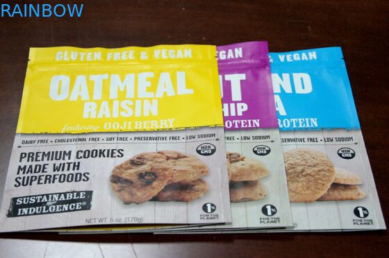 La stagnola viva della stampa ha allineato la borsa dello spuntino/il sacchetto d'imballaggio dei biscotti chiusura lampo di Doypack Mylar