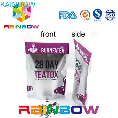 Sacchetti di plastica in serie richiudibili che imballano per la scatola del tè con il rinforzo del fondo e della chiusura lampo