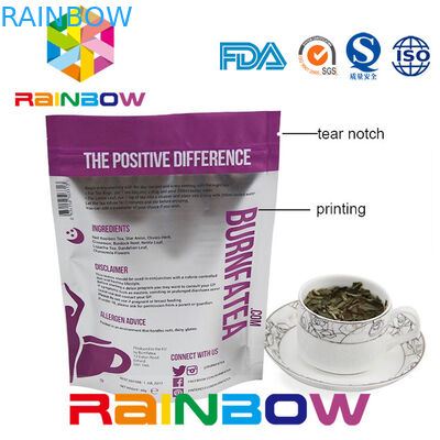 Sacchetti di plastica in serie richiudibili che imballano per la scatola del tè con il rinforzo del fondo e della chiusura lampo