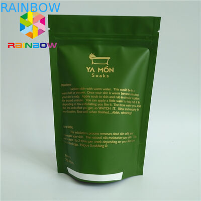 La borsa d'imballaggio allineata del tè verde bianco di Matt del di alluminio con la chiusura lampo progetta