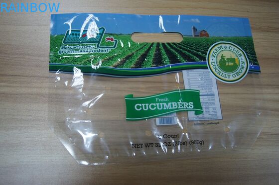 Borsa d'imballaggio della frutta fresca del commestibile della chiusura lampo di plastica di verdure trasparente di stoccaggio