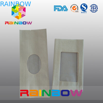 Borsa della carta kraft del rinforzo per Candy/commestibile asciutto che imballa con la chiara finestra