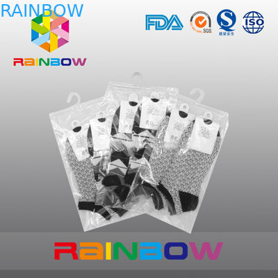 Personalizzi la borsa a chiusura lampo di plastica della radura della stampa di logo/borsa d'attaccatura del gancio con la chiusura lampo