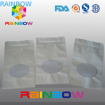 La borsa della carta kraft di Brown Sta la borsa su d'imballaggio con la chiusura lampo, borsa a chiusura lampo per Candy/alimenti