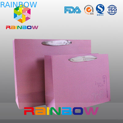 Il fondo quadrato ha personalizzato i sacchi di carta con il cordone per il regalo/indumento/l'acquisto