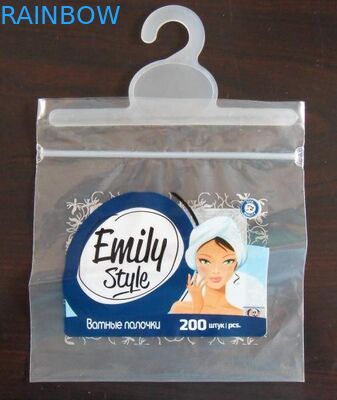 Chiari colthes di plastica della guarnizione della presa che imballano sacchetto con il gancio/che fanno scorrere chiusura lampo