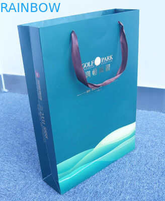 Sacchetti della spesa su ordinazione stampati fondo piatto della carta kraft Con il cordone