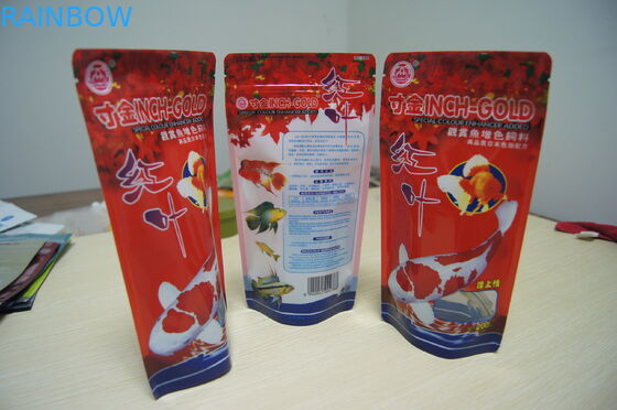 Vivi stampati stanno sul sacchetto d'imballaggio dell'alimento per animali domestici dell'esca del pesce del di alluminio della serratura dello zip