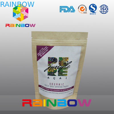 Borsa su misura stampata di imballaggio per alimenti di Doypack della chiusura lampo dei sacchi di carta