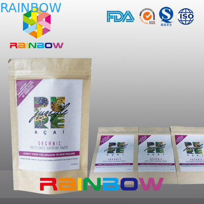 Borsa su misura stampata di imballaggio per alimenti di Doypack della chiusura lampo dei sacchi di carta