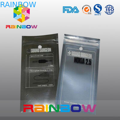 Veda attraverso le borse d'imballaggio/sacchetto della cuffia avricolare/trasduttore auricolare di stampa di logo con la chiusura lampo