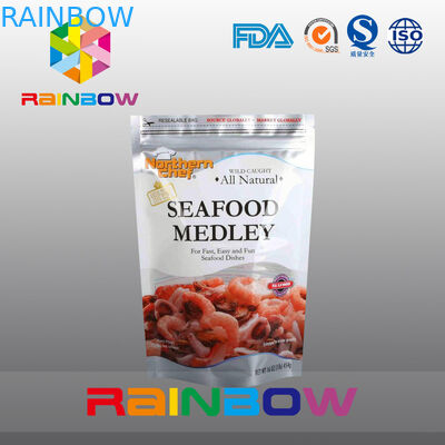 La stampa su misura sta sul sacchetto della stagnola della chiusura lampo che imballa per i frutti di mare congelati