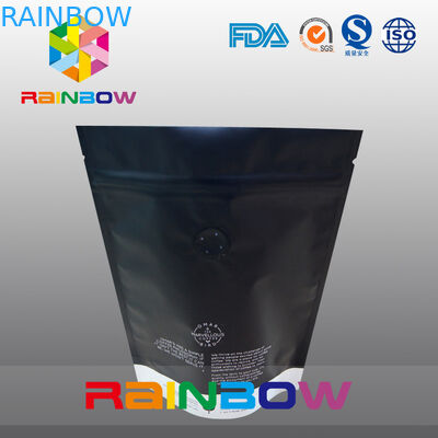 Le borse inferiori di plastica del rinforzo/stanno sulla borsa con la chiusura lampo e la finestra per il fagiolo del caffè macinato