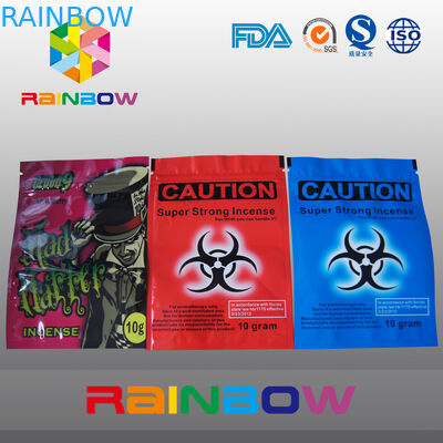 La chiusura lampo di erbe di incenso di cautela su ordinazione di logo insacca la borsa chimica del fumo della spezia di voodoo di 10g 4g
