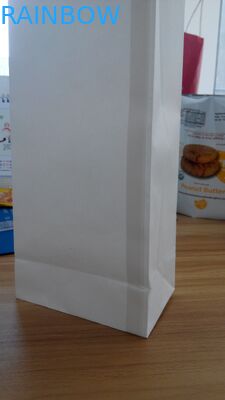 Borsa d'imballaggio bianca a chiusura lampo della carta kraft del legame inferiore quadrato della latta per caffè/spuntino