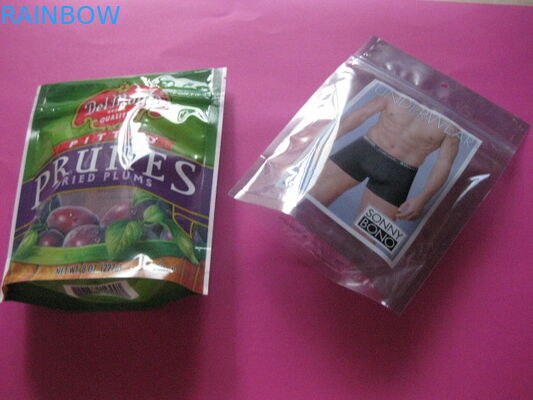 Di plastica stia sulla borsa d'imballaggio dell'indumento su ordinazione di stampa della chiusura lampo per Underware