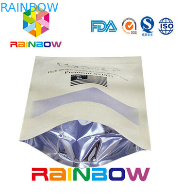 Il fondo piatto Brown ha personalizzato i sacchi di carta/sacco di carta del mestiere con la chiusura lampo