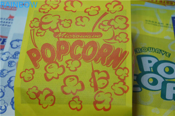 Cima dei sacchi di carta su misura Brown del fondo piatto del commestibile aperta per lo spuntino