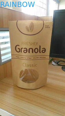 L'abitudine ha stampato sta sulla borsa della carta kraft, Borsa dello spuntino che imballa con la finestra