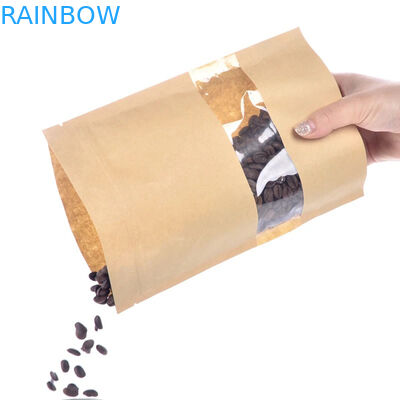 Borsa della carta kraft del commestibile con la chiara finestra/borsa di Mylay per il fagiolo, Candy, pane, caffè
