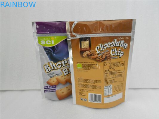 L'imballaggio di plastica risigillabile del sacchetto della stagnola sta sulle borse a chiusura lampo laminate del di alluminio