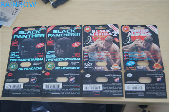 carta della bolla della mamba nero 2 della mamba nero 1 della pantera nera che imballa imballaggio sessuale delle pillole