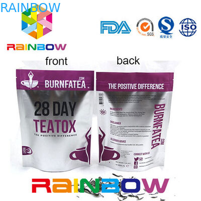 Sacchetto a chiusura lampo di plastica d'imballaggio del di alluminio della borsa di Doy del pacchetto del tè Gusseted laterale della carta kraft