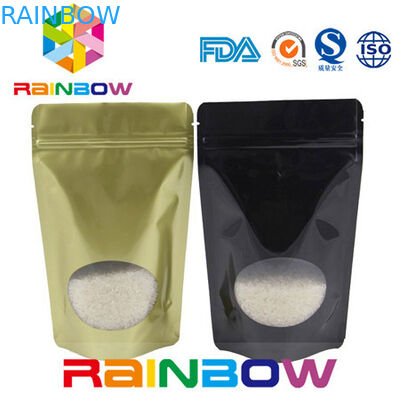 borse d'imballaggio stampate su misura del di alluminio con la finestra a chiusura lampo e chiara