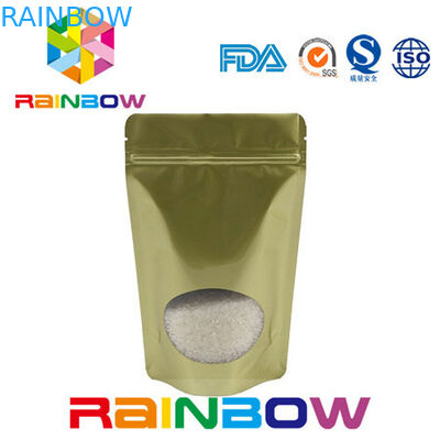 borse d'imballaggio stampate su misura del di alluminio con la finestra a chiusura lampo e chiara