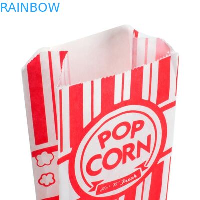 Sacchi di carta di re Paper Popcorn Bags Customized di carnevale un pacchetto da 1 oncia di rosso e di bianco