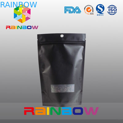 Il di alluminio su misura 2oz ha allineato Matt nero sta sulla borsa di caffè con la valvola