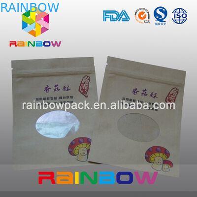 La carta kraft riciclabile Doypack di 2oz Sta sulle borse di caffè con la finestra