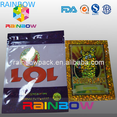 L'imballaggio di erbe su misura di incenso 4g/10g/chiusura lampo dei potpourri insacca