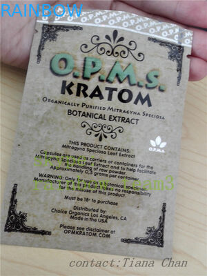 Il di alluminio sta sul sacchetto per la polvere migliorata del kratom estratta da kratom