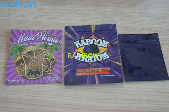 Borsa laterale della chiusura lampo della guarnizione della borsa tre di erbe di incenso/borsa di erbe su ordinazione di incenso per la borsa della bustina di 1g /2g /3g/4g/5g per polvere