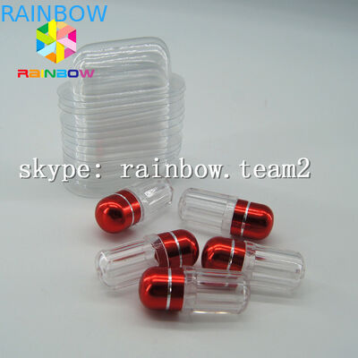 Bottiglia di plastica della medicina della chiara capsula, contenitore della pillola del sesso con il cappuccio dell'oro del di alluminio